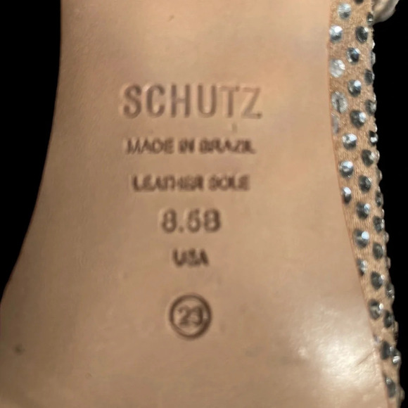 Schutz Sybil Crystal Zip Stiletto Bootie  Sz: 8.5 - Picture 9 of 11